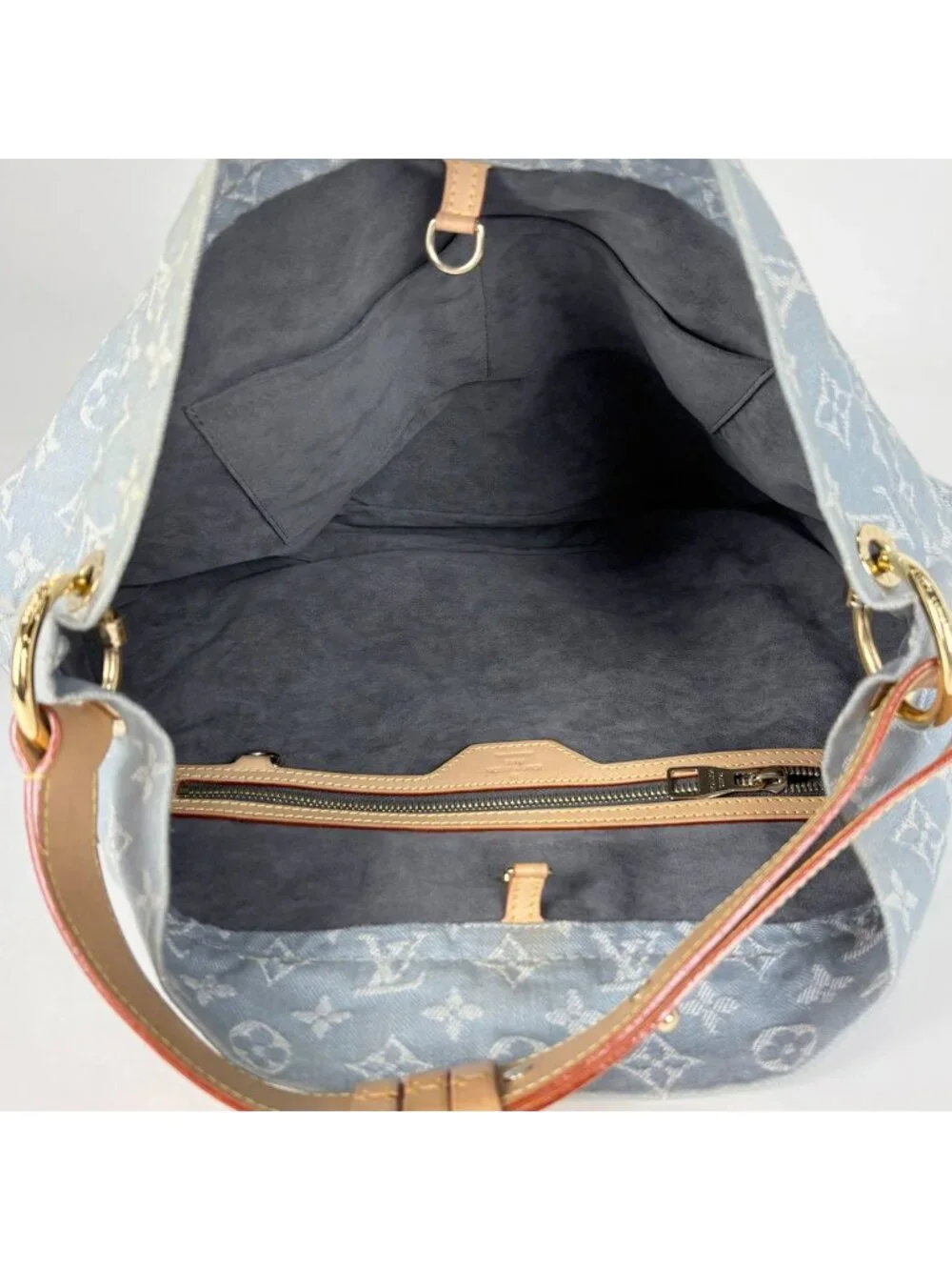 Louis Vuitton Daily GM Shoulder Bag 2-Way Monogram Denim Blue Clair